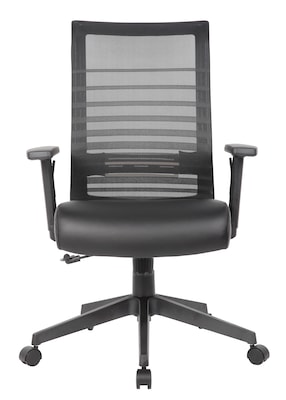 Boss Office Products Ergonomic Mesh/Vinyl Swivel Task Chair, Black (B6566AM-BK)