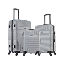 InUSA Resilience Polycarbonate/ABS 3-Piece Luggage Set, Silver (IURESSML-SIL)