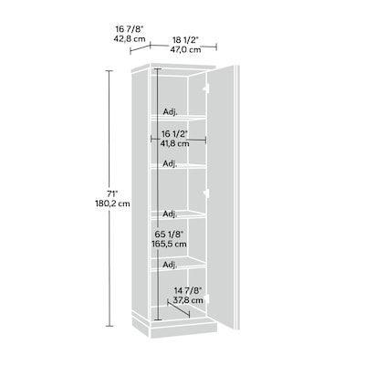 Sauder Merton Hall 71H Storage Cabinet with 5 Shelves, Dakota Oak (443666)