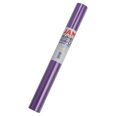 JAM Paper Short Mini Roll Wrapping Paper, 26.3 sq. ft., Purple, 2/Pack(165S25263pug)