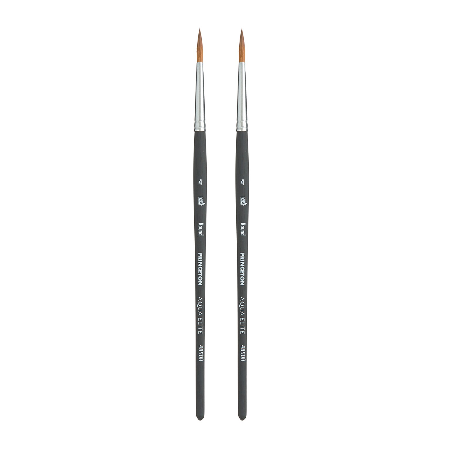 Princeton Aqua Elite Short Handle Watercolor Synthetic Round Brush, 2/Pack (PBXP4850R4-2)