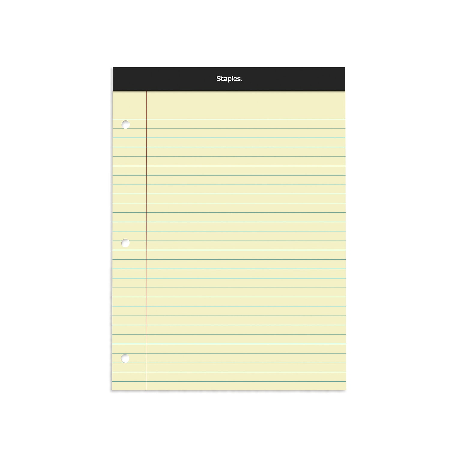 Staples Notepads, 8.5 x 11.75, Wide Ruled, Canary, 100 Sheets/Pad, 6 Pads/Pack (ST57349)
