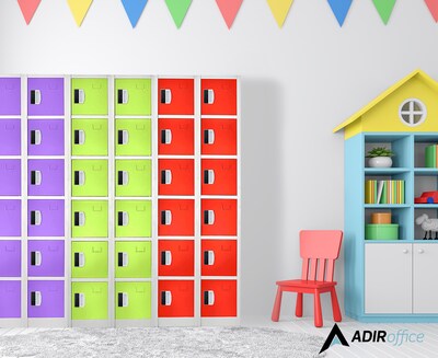 AdirOffice 72"H 6-Tier Black Storage Locker (ADI629-206-BLK-DL)