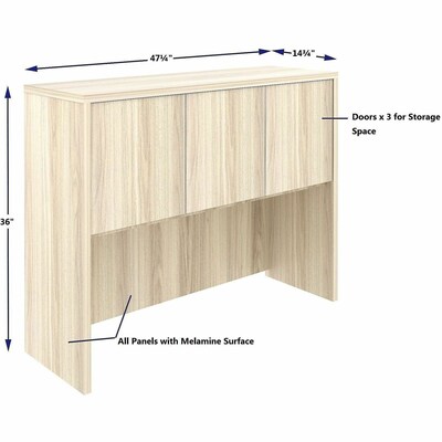 Lorell Essentials 48"W 3-Door Stack-On Hutch, Modern Elm (LLR66319)