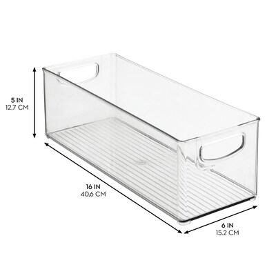 iDesign Plastic Stackable Pantry Bin - Storage Bin with Handles for Kitchen Organization- Ideal for Cabinets or Fridges