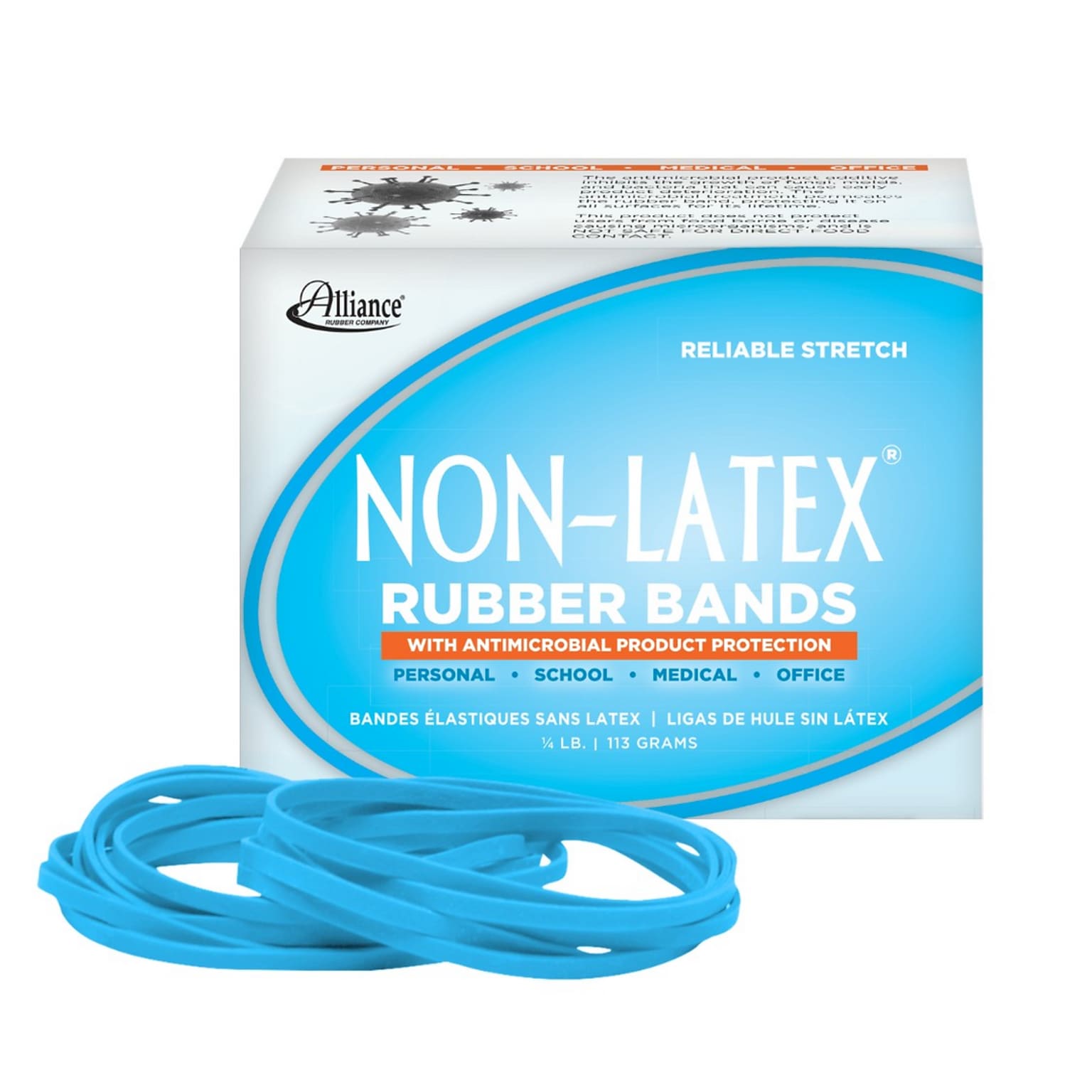 Alliance Multi-Purpose #33 Rubber Bands, 3-1/2 x 1/8, Cyan Blue, 180/Pack (42339)