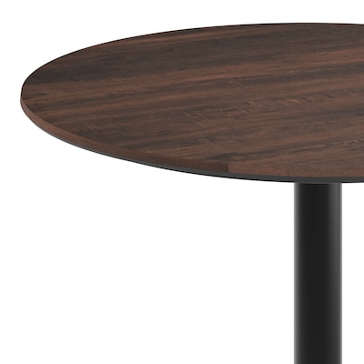 Flash Furniture Acadia 31.25" Round Wooden Dining Table with X-Base, Dark Brown/Black Base (STRD31WBRT2222B)