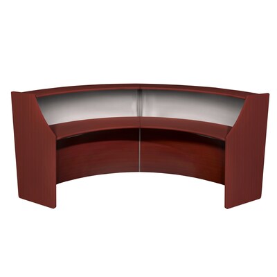 Regency Marque 124.5"W Curved Reception Desk Workstation, Mahogany (77312MH)