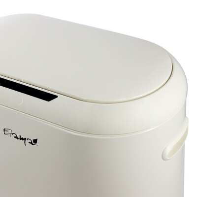 Elama Stainless Steel Indoor Sensor Trash Can, 13 Gallon, Off-White (938122409M)
