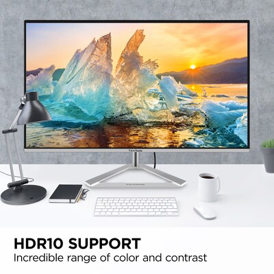 ViewSonic Thin-Bezel 27" 4K Ultra HD 60Hz LED Monitor, Silver (VX2776-4K-MHDU)