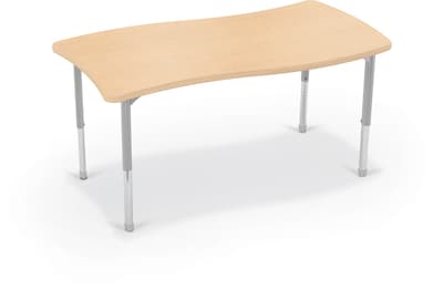 MooreCo Hierarchy Creator Rectangular Table, 58W x 31D, Fusion Maple/Platinum Base (703673562904)