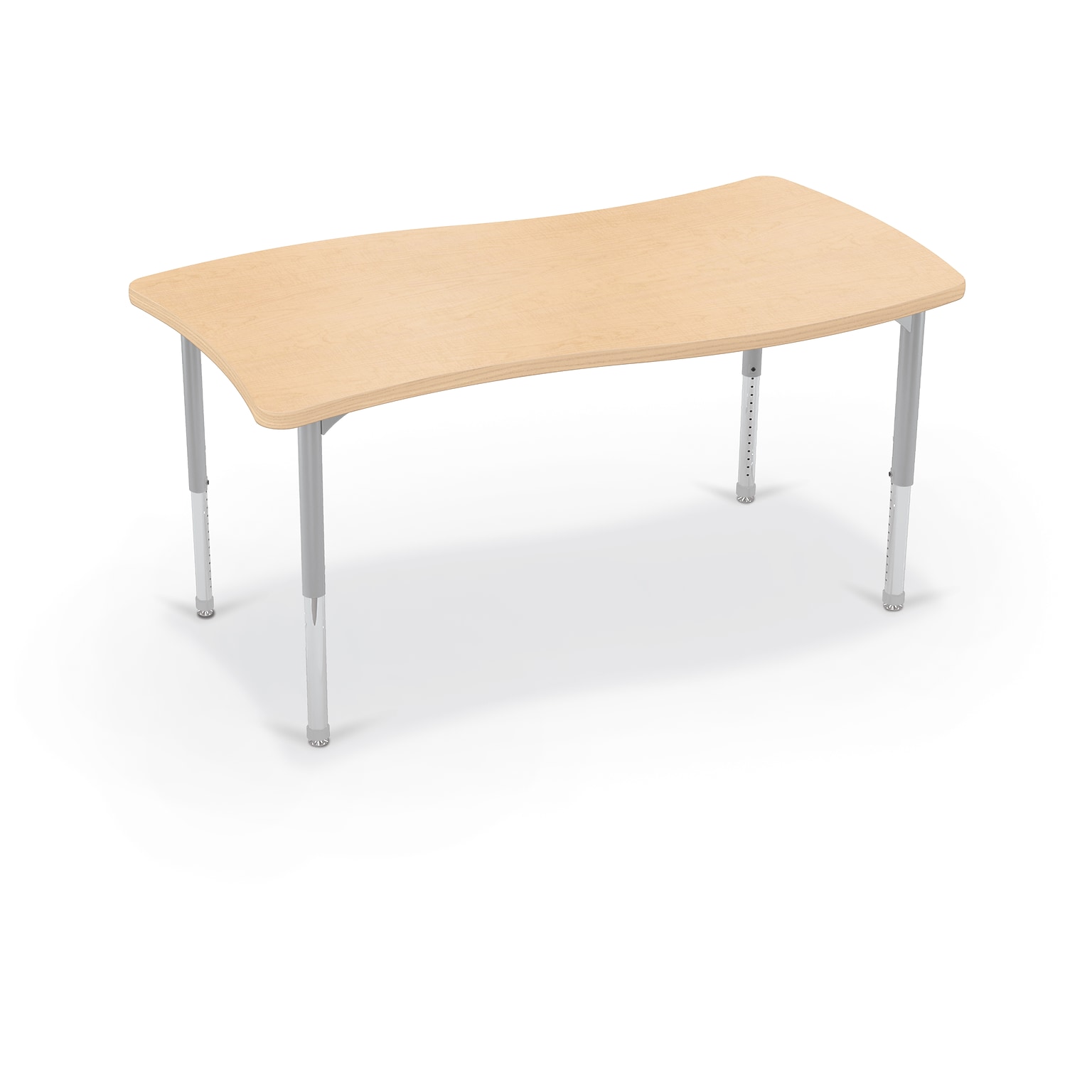 MooreCo Hierarchy Creator Rectangular Table, 58W x 31D, Fusion Maple/Platinum Base (703673562904)