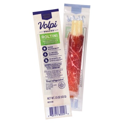 Volpi Roltini Singles, Prosciutto & Mozzarella, 1.5 oz, 24/Pack (220-02484)