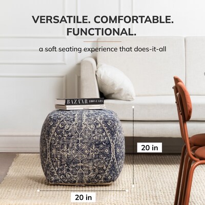 Anji Mountain Hanalei Fabric Square Pouf Ottoman (AMBPF065-1818)