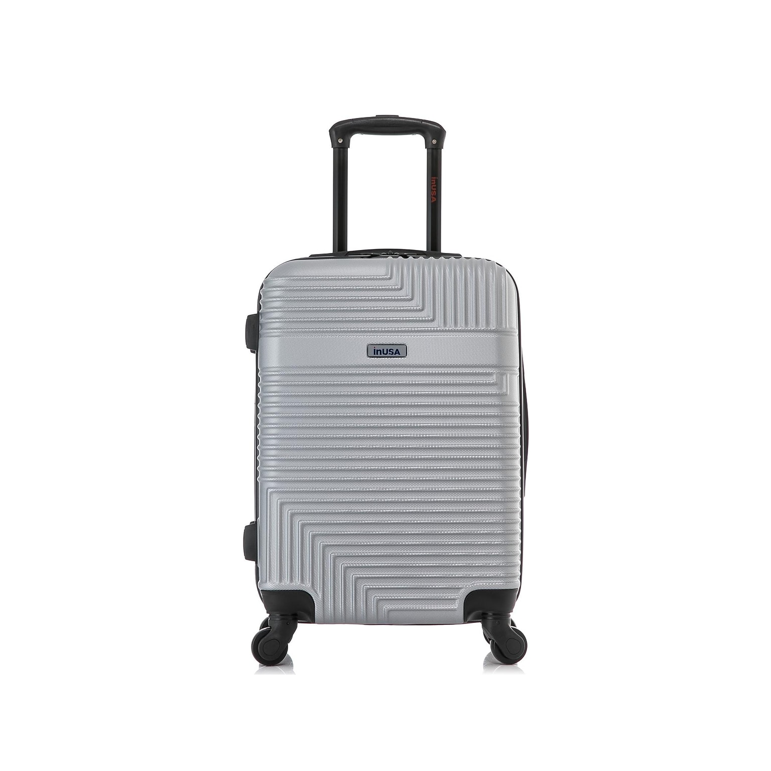 InUSA Resilience 23.65 Hardside Carry-On Suitcase, 4-Wheeled Spinner, Silver (IURES00S-SIL)