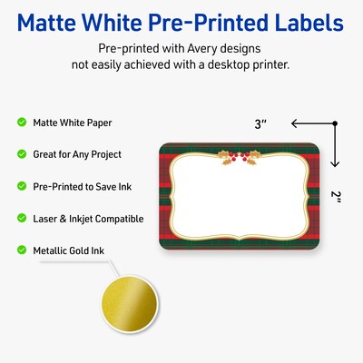 Avery Rectangle Multipurpose Labels, 2 x 3, White, 80/Pack (19479370516)
