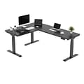 FlexiSpot E7 76W Electric L-Shaped Adjustable Standing Desk, Black (E7LB557624BLK)