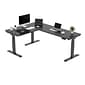 FlexiSpot E7 76"W Electric L-Shaped Adjustable Standing Desk, Black (E7LB557624BLK)