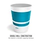 Perk™ Insulated Double Wall Paper Hot Cup, 12 oz., White/Blue, 40/Pack (PK59483)