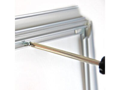 Azar Poster Holder, 8.5" x 11", Wall Mounted, Silver Plastic (300336-SLV-4PK)