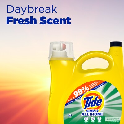 Tide Simply HE Liquid Laundry Detergent, Daybreak Fresh Scent, 85 Loads, 107 oz. (26837)