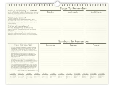 2025 AT-A-GLANCE Recycled 15" x 12" Monthly Wall Calendar, Green/Black (PMG77-28-25)