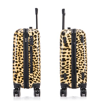 InUSA Prints 22.88" Hardside Suitcase, 4-Wheeled Spinner, TSA Checkpoint Friendly, Cheetah Animal Print (IUAPC00S-CHE)
