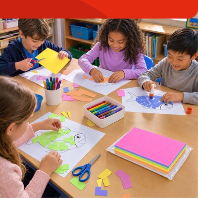 Staples Brights Multipurpose Colored Paper, 24 lbs., 8.5" x 11", Assorted Neon, 500/Ream (20201)