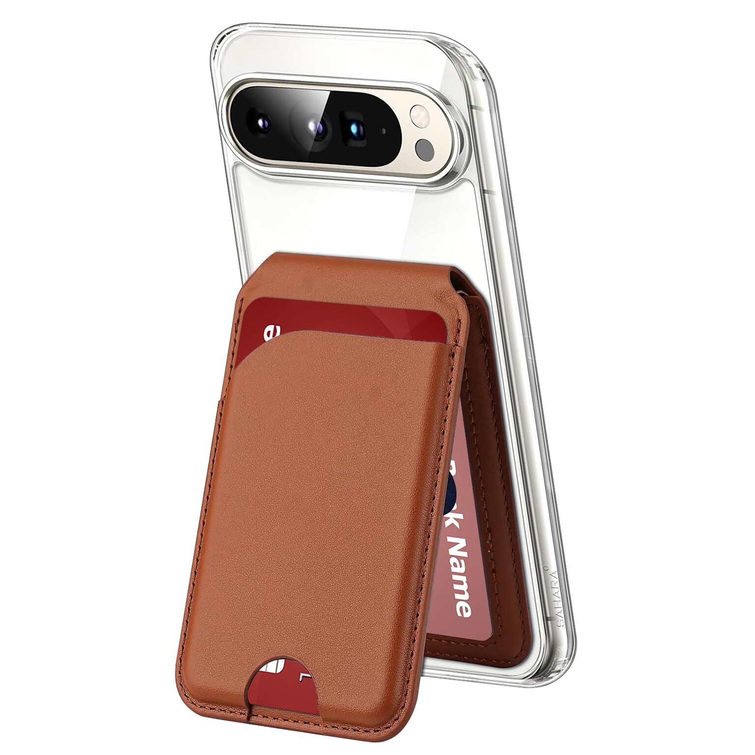SaharaCase Venture MagSafe Phone Case for Google Pixel 9 Pro XL, Shock Absorbing, Clear/ Desert Brown (CP00614)