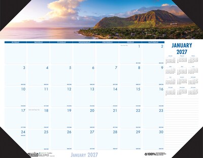 2027 House of Doolittle Earthscapes Coastlines 22 x 17 Monthly Desk Pad Calendar (178-27)