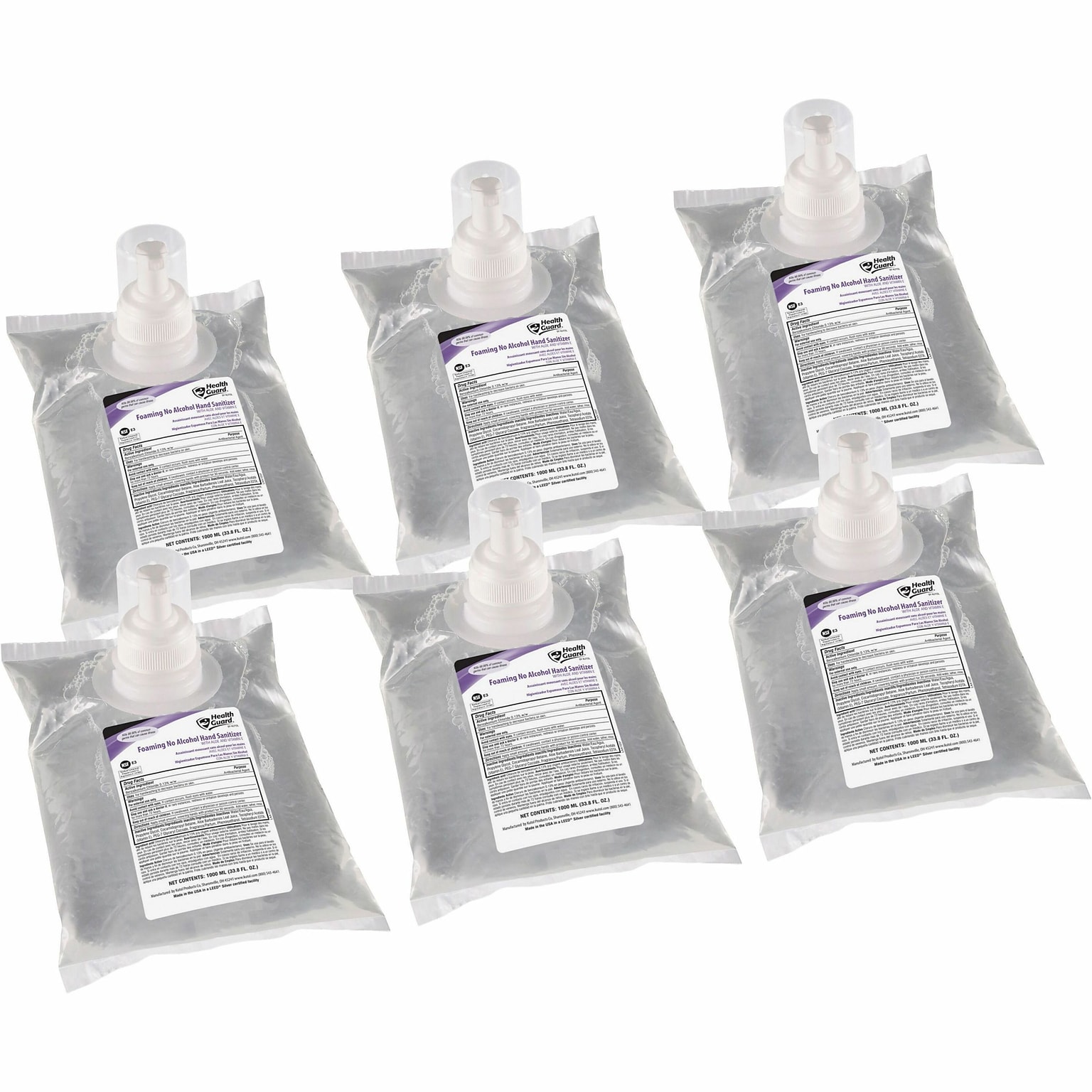 Health Guard Foaming Hand Sanitizer, 1.06 Quart, 6/Carton (KUT68241)