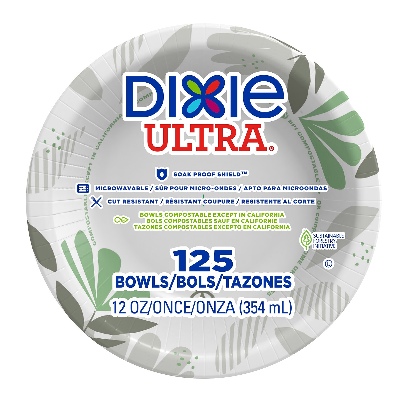 Dixie Ultra Pathways Paper Bowls, 12oz., Multicolor, 1000/Carton (SX12PATH)
