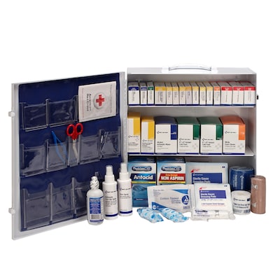 First Aid Only Metal First Aid Cabinet with Medication, ANSI Class B, 150 People, 675 Pieces (90575)