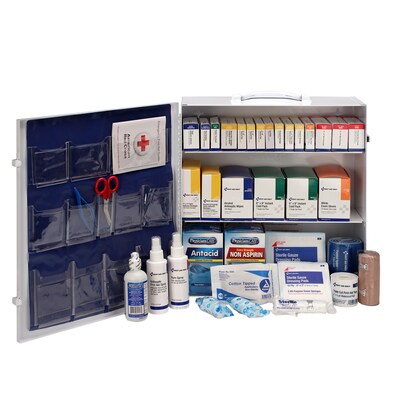 First Aid Only Metal First Aid Cabinet with Medication, ANSI Class B, 150 People, 675 Pieces (90575)