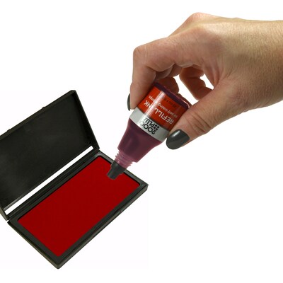Accu-Stamp Ink Refills, Blue and Red Ink, 2/Bottles (032958)