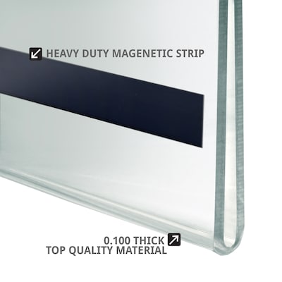 Azar Magnetic Sign Holder, 11" x 8.5", Horizontal, Wall Mounted, Clear, Acrylic, 10/Pack (129922)