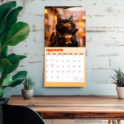 2026 BrownTrout Caffeine Cats 12" x 12" Monthly Wall Calendar (9798330707232)
