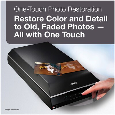 Epson Perfection V600 Refurbished USB Flatbed Photo Scanner, Black (B11B198011-N)