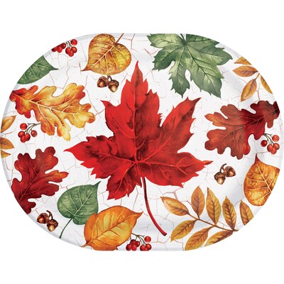 Say Hooray! Autumn Air Paper Plates and Guest Towels Kit, Multicolored, 48/Pack (DTC9387E2H)