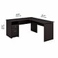 Bush Furniture Cabot 60"W 3 Position Sit to Stand L Shaped Desk, Espresso Oak (CAB043EPO)