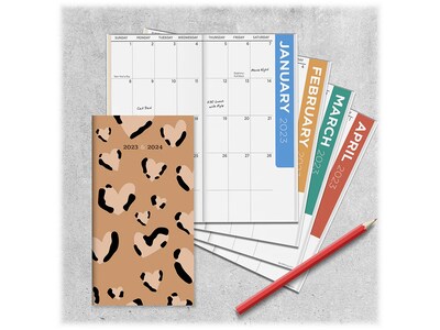 2023-2024 TF Publishing Always Animal 3.5" x 6.5" Monthly Planner, Multicolor (PKT-23-7000)