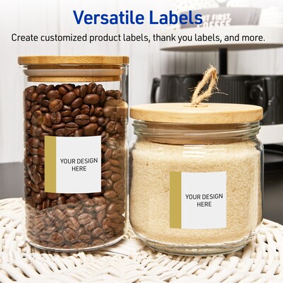 Avery Laser/Inkjet Square Multipurpose Labels, 3" x 3", White, 60/Pack (S00-DJQ)