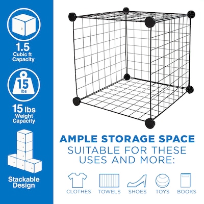 Mount-It! 28" x 42" 6-Cube Storage Organizer, Black (WI-4012)