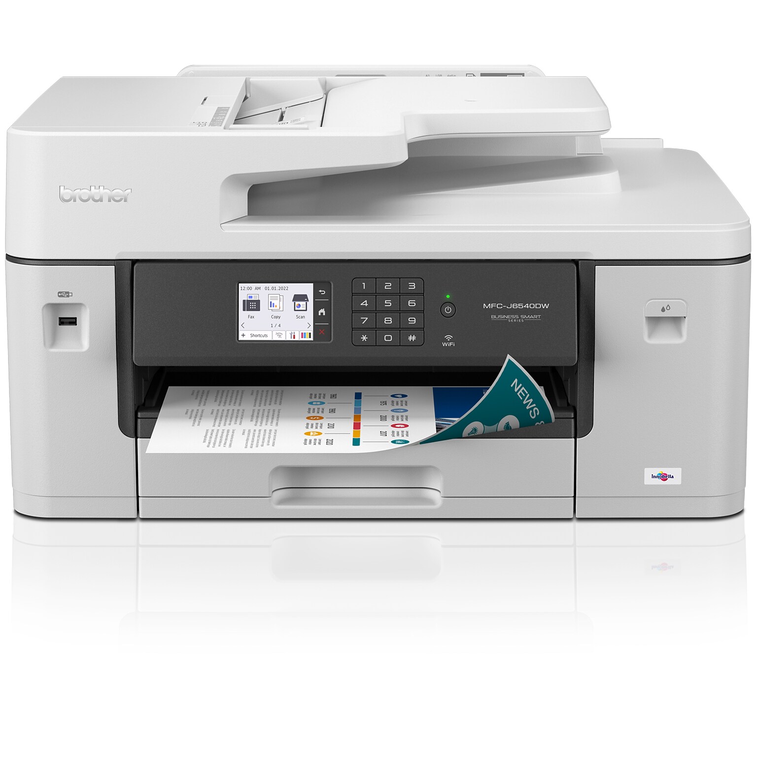 Brother MFCJ6540DW Color Inkjet AllinOne Print, Copy, Scan, Fax up