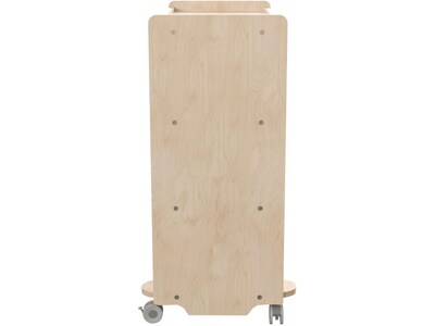 Flash Furniture Bright Beginnings Mobile 3-Section Storage Cart, 31.5"H x 31.5"W x 15.75"D, Brown (MK-KE24114-GG)