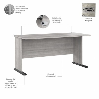 Bush Business Furniture Studio A 60"W Computer Desk, Platinum Gray (SDD160PG)