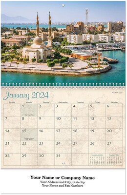 Custom Let's Travel Wall Calendar Spiral