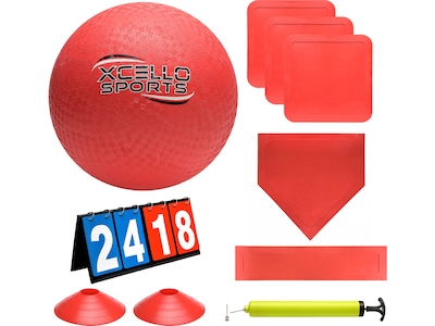 Xcello Sports Kickball Set, Red (KICKBALLSET-RED)