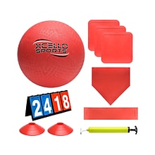 Xcello Sports Kickball Set, Red (KICKBALLSET-RED)
