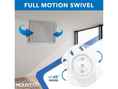 Mount-It! Tilt and Swivel Flip-down Ceiling TV Mount, 44 lbs. Max. (MI-4225WHT)
